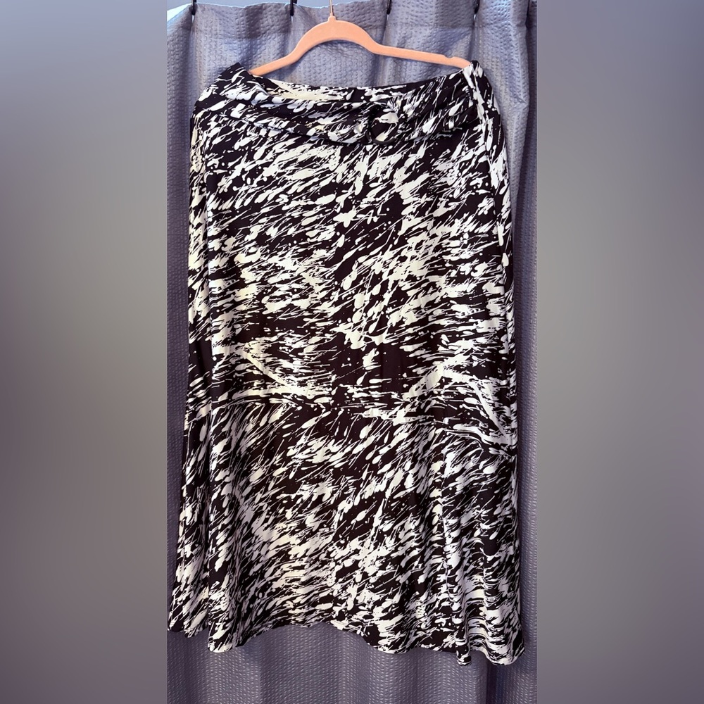 Robert Louis Black and White Abstract A-Line Skirt